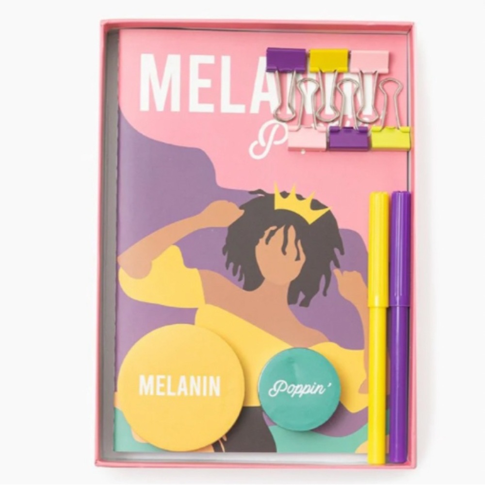 Colorful Stationery Set with Melanin Poppin Design